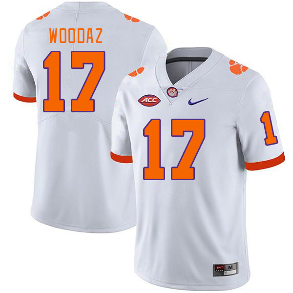 Men's Clemson Tigers Wade Woodaz #17 College White NCAA Authentic Football Stitched Jersey 23FO30VQ